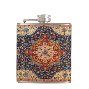 Oriental Persian Turkish Carpet  Pattern Hip Flask