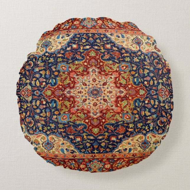 Oriental Persian Turkish Carpet Pattern Round Cushion (Front)