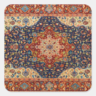 Oriental Persian  Turkish Carpet  Pattern Square Sticker