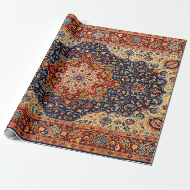 Oriental Persian Turkish Carpet  Pattern Wrapping Paper (Unrolled)