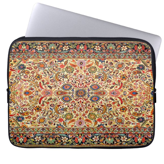 Oriental  Persian Turkish Carpet Rug Floral Laptop Sleeve (Front)