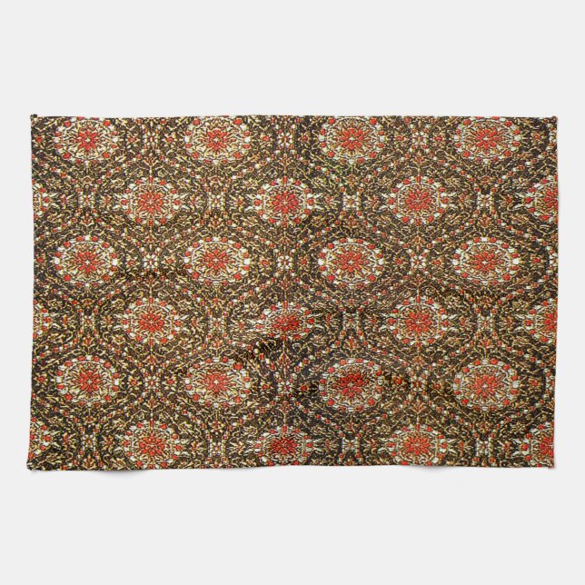 Oriental  Persian Turkish Carpet Tea Towel (Horizontal)