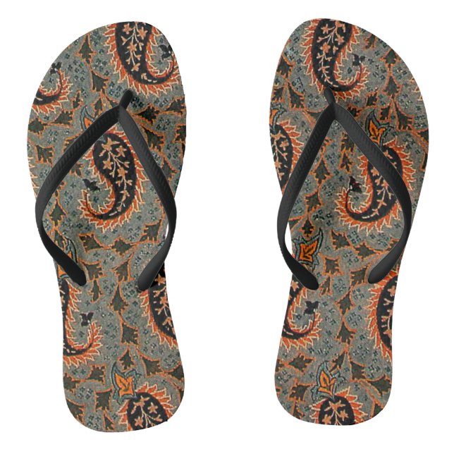 Oriental Persian , Turkish Paisley Pattern Thongs (Footbed)