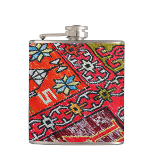 Oriental Persian , Turkish Pattern, Carpet Hip Flask