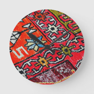 Oriental Persian , Turkish Pattern, Carpet Round Clock