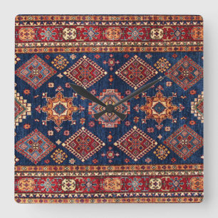 Oriental Persian Turkish Pattern Rug Square Wall Clock