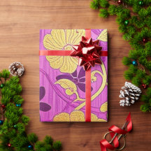 ORIENTAL Pink Golden Pattern - Wrapping Paper