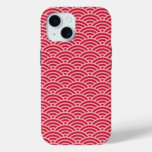 Oriental Pink Sakura Koinobori Fish Scale Pattern Case-Mate iPhone Case (Back)