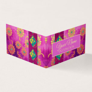ORIENTAL Pink Turquoise Floral - Business Card