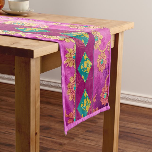ORIENTAL Pink Turquoise - Tablecloth, Runner (In Situ)
