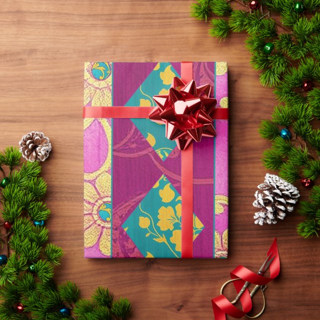 ORIENTAL Pink Turquoise - Wrapping Paper (Holiday Gift)