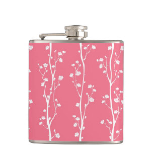 Oriental plum blossom pattern hip flask