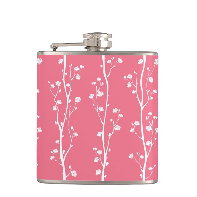Oriental plum blossom pattern hip flask (Front)
