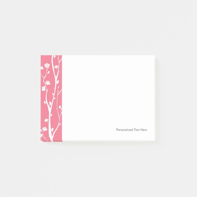 Oriental plum blossom pattern post-it notes (Front)