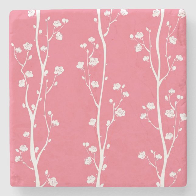 Oriental plum blossom pattern stone coaster (Front)