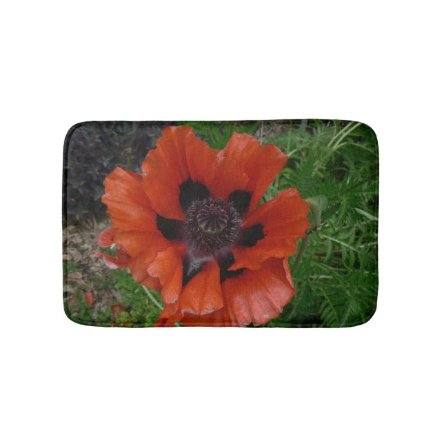 Oriental poppy  bath mat (Front)