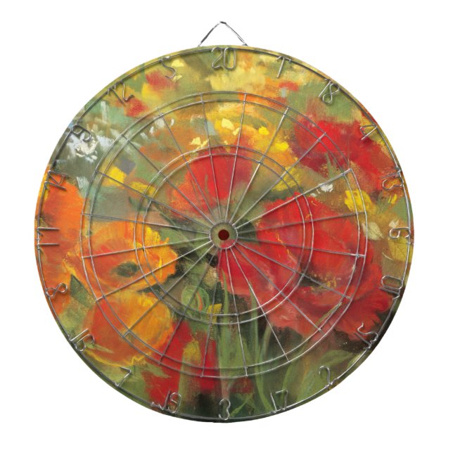 Oriental Poppy Field Dartboard (Front)