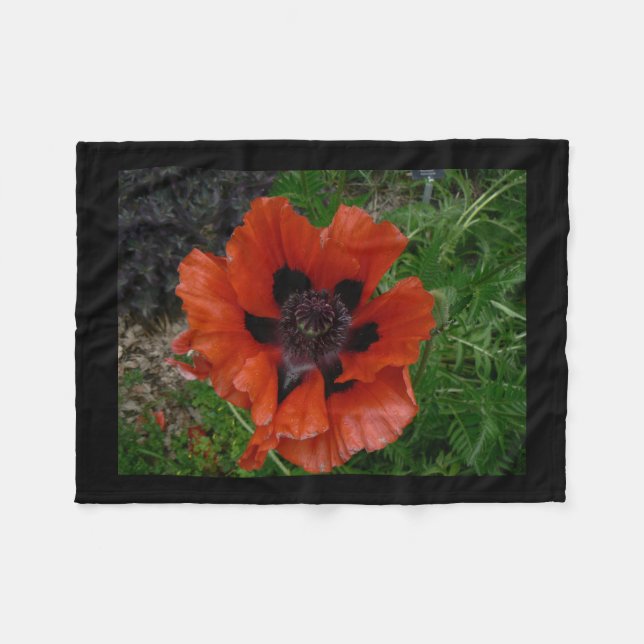 Oriental poppy   fleece blanket (Front (Horizontal))