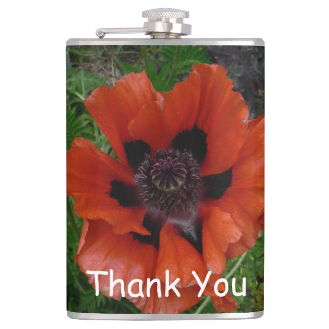 Oriental poppy     hip flask (Front)