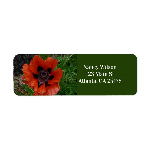 Oriental poppy   return address label (Front)