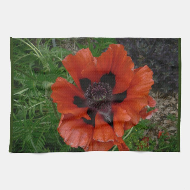 Oriental poppy        tea towel (Horizontal)