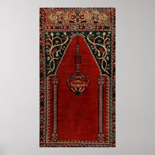Oriental Prayer Rug design - Mosque motif Poster
