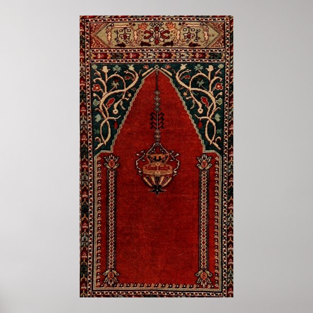 Oriental Prayer Rug design - Mosque motif Poster (Front)
