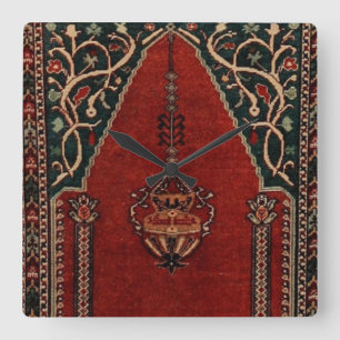 Oriental Prayer Rug design - Mosque motif Square Wall Clock