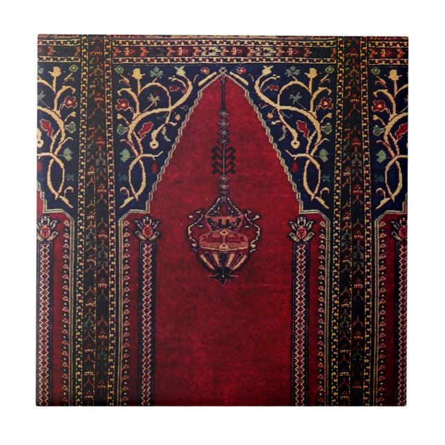Oriental Prayer Rug design no2 - Mosque motif   Ceramic Tile (Front)