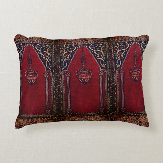 Oriental Prayer Rug design no2 - Mosque motif Decorative Cushion (Front)