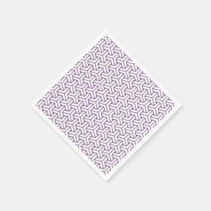 Oriental Purple White Ayame Japan Bishamon Pattern Napkin