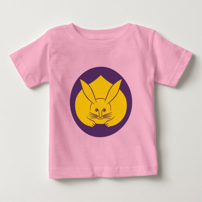 Oriental Purple Yellow Japan Rabbit Mon Art Baby T-Shirt (Front)