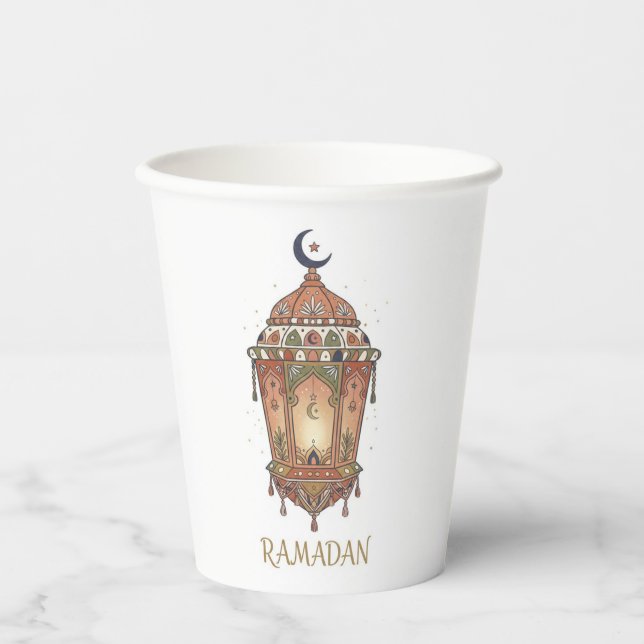 Oriental Ramadan Lantern Illustration  Paper Cups (Front)