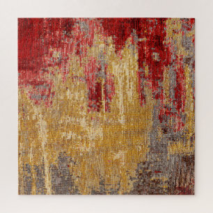 Oriental red-gold carpet texture. jigsaw puzzle