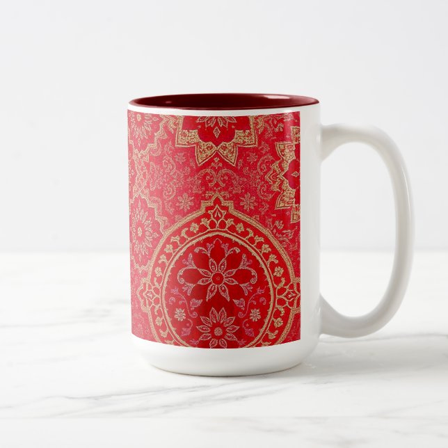 ORIENTAL Red Golden Pattern - Mug, Cup (Right)