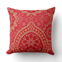 ORIENTAL Red Golden Pattern - Pillow