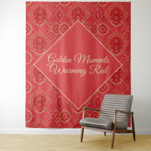 ORIENTAL Red Golden Pattern - Tapestry