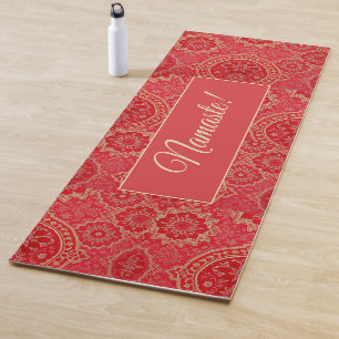 ORIENTAL Red Golden Pattern - Yoga Mat