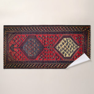 Oriental red runner pattern  bath towel set