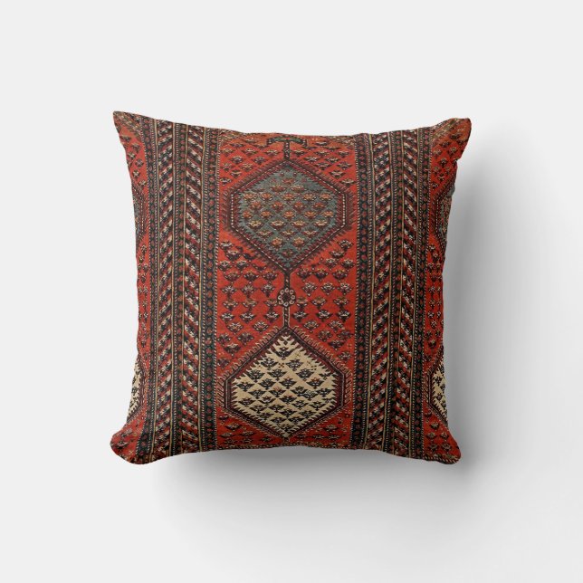Oriental red runner pattern cushion (Front)