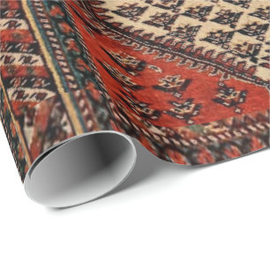 Oriental red runner pattern wrapping paper
