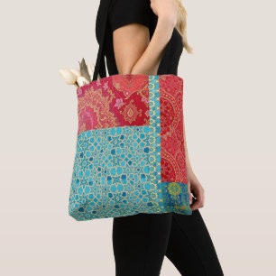 ORIENTAL Red Turquoise Pattern - Tote Bag
