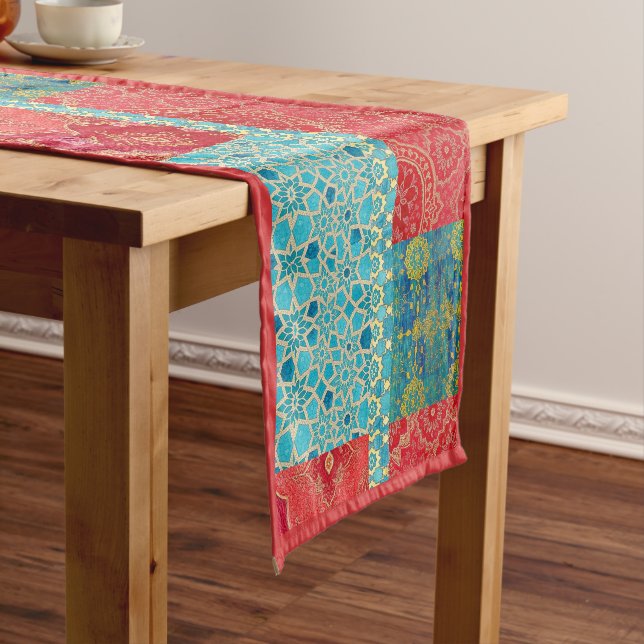 ORIENTAL Red Turquoise - Tablecloth, Runner (In Situ)