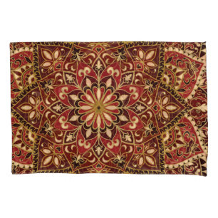 Oriental Red: Vintage Floral Carpet Pillowcase