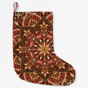 Oriental Red: Vintage Floral Carpet Small Christmas Stocking