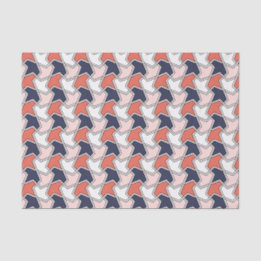 Oriental Red White Blue Geometric Arrows Art Tissue Paper