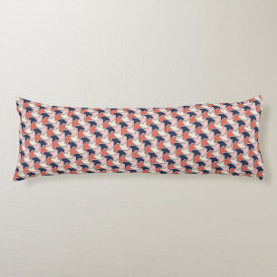 Oriental Red White Blue Geometric Arrows Pattern Body Cushion