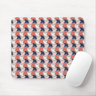 Oriental Red White Blue Geometric Arrows Pattern Mouse Pad
