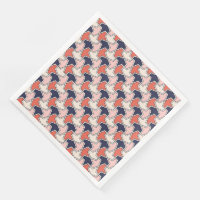 Oriental Red White Blue Geometric Arrows Pattern