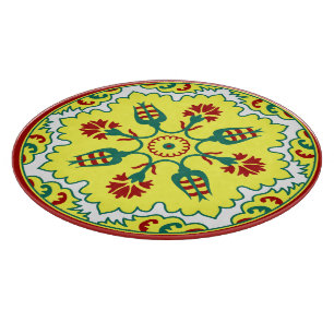 Oriental Red Yellow Green Ottoman Turkish Tulip Cutting Board